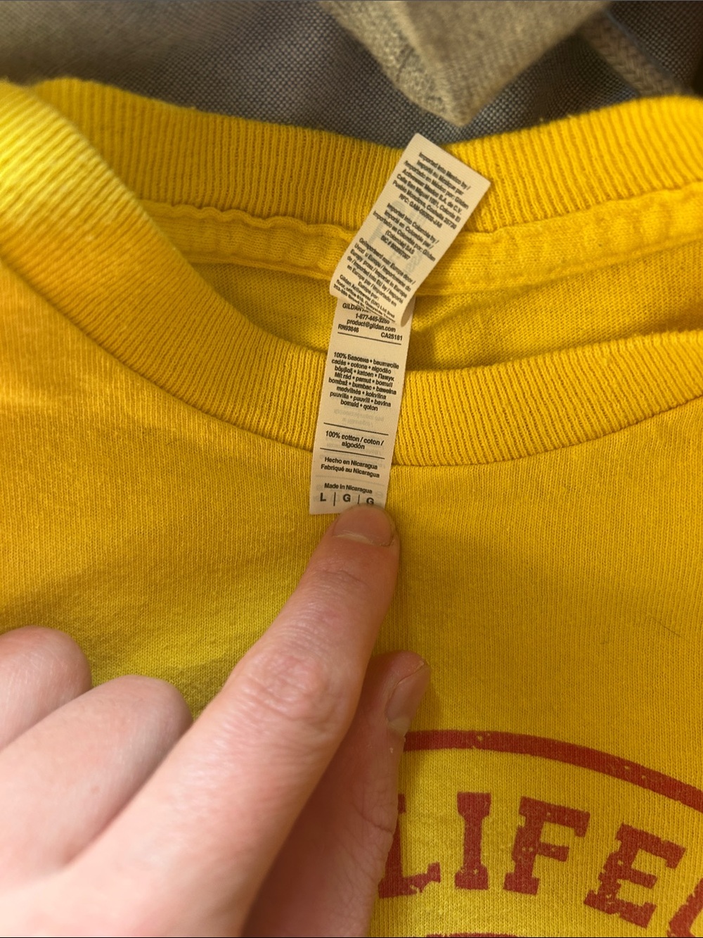 Gildan Yellow Tee with Red Graphic - Picture 2 of 3